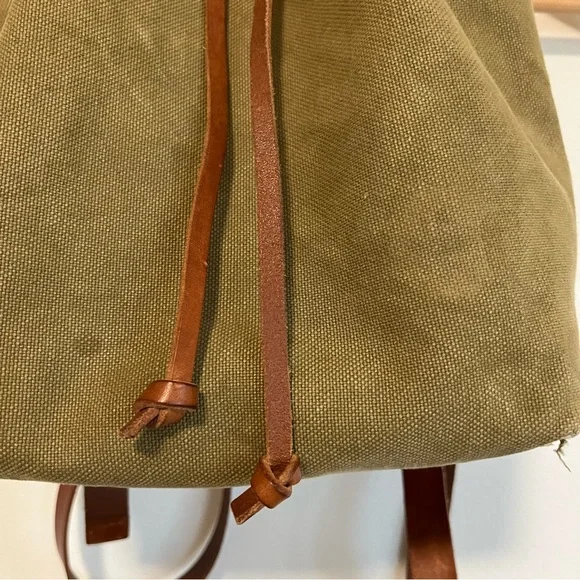 Madewell Canvas Somerset Drawstring Backpack in Olive - Picture 10 of 15